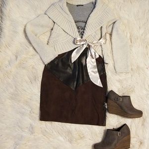 Beautiful vintage suede and leather skirt womens size 4